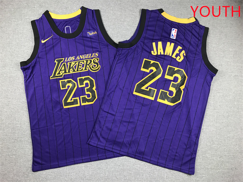 Youth Los Angeles Lakers #23 James Purple Nike 2025 NBA Jersey style 3->youth nba jersey->Youth Jersey